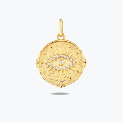 Etnik Göz Kolye Charm – 14 Ayar Altın, Sarı renk, 1.67 g