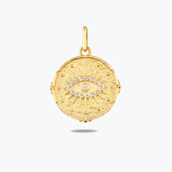 Etnik Göz Kolye Charm 1 Etnik Göz Kolye Charm – 14 Ayar Altın, Sarı renk, 1.67 g