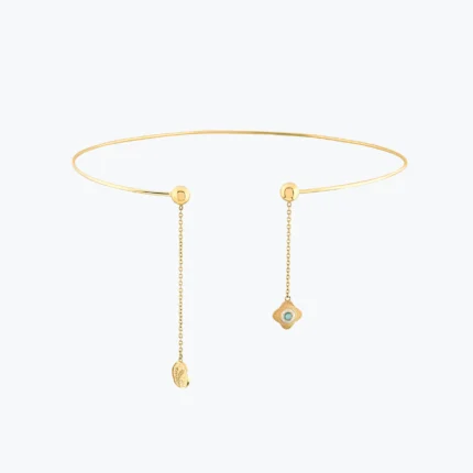 Galaksi Tel Choker – 14 Ayar Altın, Sarı renk, 7.68 g