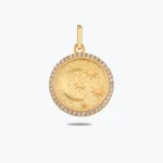 Gece Kolye Charm, 14 Ayar Altın, Sarı renk, 2.78 g