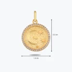 Gece Kolye Charm 3 Gece Kolye Charm, 14 Ayar Altın, Sarı renk, 2.78 g, yakın plan görünümü
