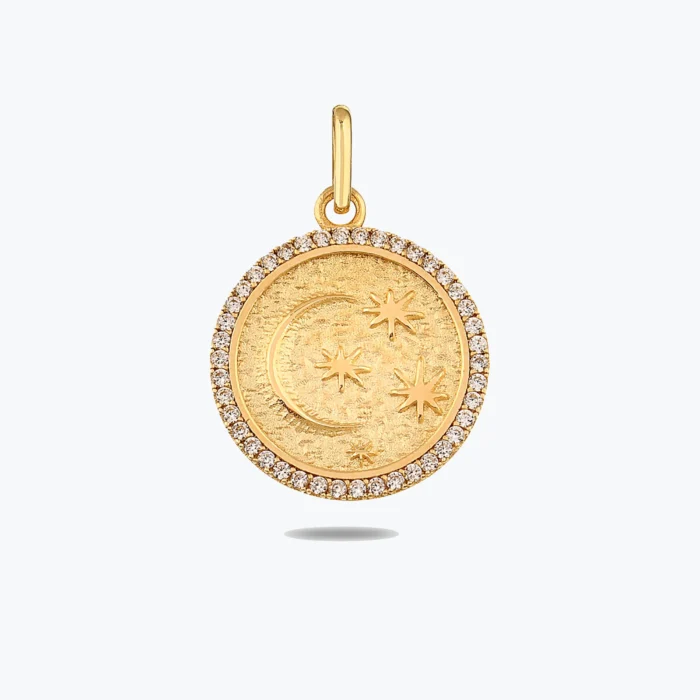 Gece Kolye Charm 1 Gece Kolye Charm, 14 Ayar Altın, Sarı renk, 2.78 g