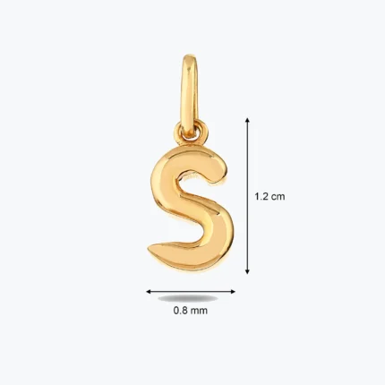 Harf Bileklik Charm, 14 Ayar Altın, Sarı renk, 0.62 g, yakın plan görünümü