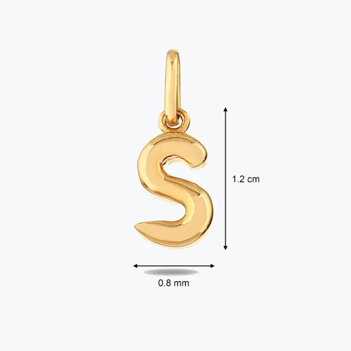 Harf Bileklik Charm, 14 Ayar Altın, Sarı renk, 0.62 g, yakın plan görünümü