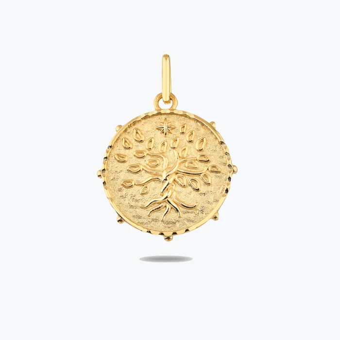 Hayat Ağacı Kolye Charm 1 Hayat Ağacı Kolye Charm, 14 Ayar Altın, Sarı renk, 1.71 g