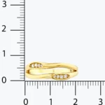 İkili Oval Taşlı Yüzük 4 İkili Oval Taşlı Yüzük, 14 Ayar Altın, Sarı renk, 2.88 g, detay görünümü