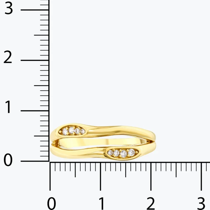 İkili Oval Taşlı Yüzük, 14 Ayar Altın, Sarı renk, 2.88 g, detay görünümü