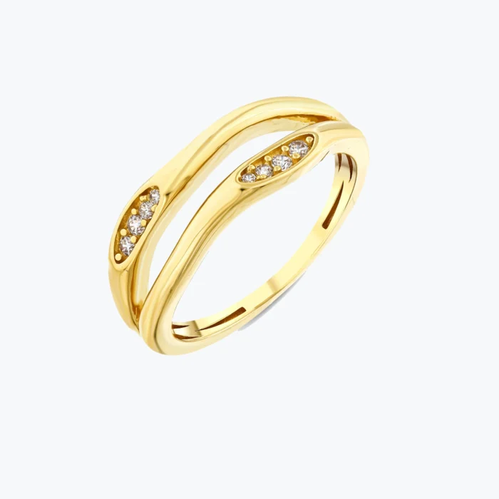 İkili Oval Taşlı Yüzük 1 14 Ayar Altın, Sarı renk, 2.88 g özellikli İkili Oval Taşlı Yüzük