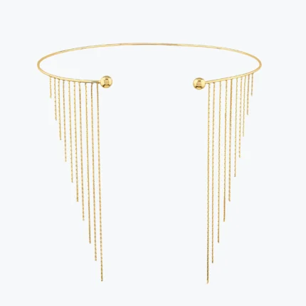 Işıltılı Zincir Diva Choker, 14 Ayar Altın, Sarı renk, 11.53 g