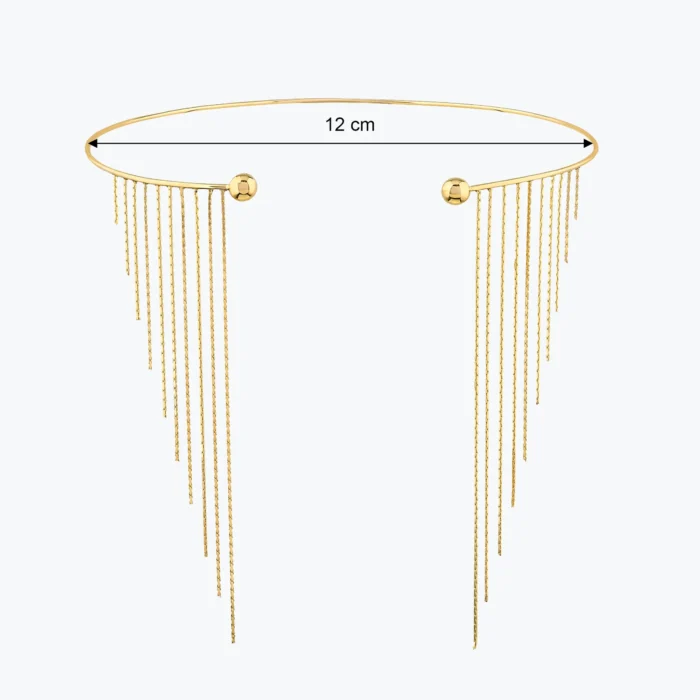 Işıltılı Zincir Diva Choker, 14 Ayar Altın, Sarı renk, 11.53 g, tasarım detay görünümü