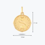 Kalpler Damga Kolye Charm 3 Kalpler Damga Kolye Charm, 14 Ayar Altın, Sarı renk, 1.62 g, yakın plan görünümü