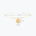 Kalpler Damga Uçlu Tel Choker 5 Kalpler Damga Uçlu Tel Choker, 14 Ayar Altın, Sarı renk, 7.37 g, detay görünümü