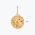 Kuşlar Tasarım Charm 3 14 Ayar Altın, Sarı renk, 2.12 g özellikli Kuşlar Tasarım Charm yakın plan görünümü