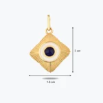 Lacivert Taşlı Etnik Madalyon Kolye Charm 3 Lacivert Taşlı Etnik Madalyon Kolye Charm, 14 Ayar Altın, Sarı renk, 1.58 g, yakın plan görünümü