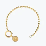 14 Ayar Altın, Sarı renk, 5.03 g özellikli Altın Dorika Zincirli Lotus Madalyon Charm Bileklik