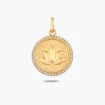 Lotus Damga Kolye Charm, 14 Ayar Altın, Sarı renk, 2.59 g