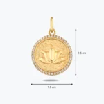 Lotus Damga Kolye Charm 3 Lotus Damga Kolye Charm, 14 Ayar Altın, Sarı renk, 2.59 g, galeri görünümü
