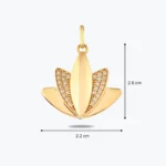 Taşlı Lotus Çiçeği Altın Charm kolye 3 Taşlı Lotus Çiçeği Altın Charm kolye, 14 Ayar Altın, Sarı renk, 2.38 g, galeri görünümü