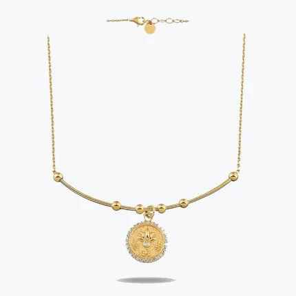 14 Ayar Altın, Sarı renk, 5.40 g özellikli Lotus Uç Tel Kolye