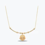 Lotus Uç Tel Kolye – 14 Ayar Altın, Sarı renk, 5.31 g