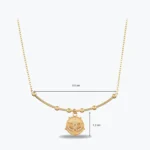 Lotus Uç Tel Kolye 3 Lotus Uç Tel Kolye galeri görünümü – 14 Ayar Altın, Sarı renk, 5.31 g