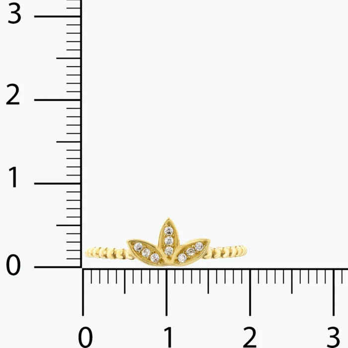 14 Ayar Altın, Sarı renk, 1.24 g özellikli Lotus Yüzük detay görünümü