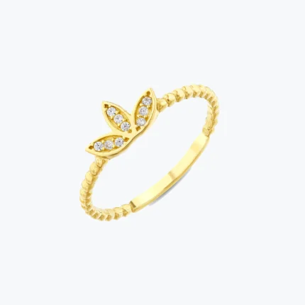 Lotus Yüzük – 14 Ayar Altın, Sarı renk, 1.24 g