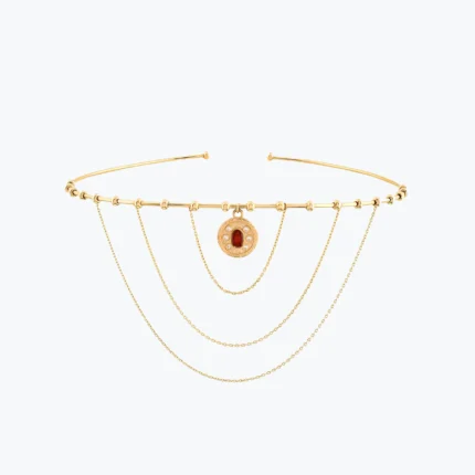 14 Ayar Altın, Sarı renk, 9.25 g özellikli Madalyon Uç Modern Gotik Choker