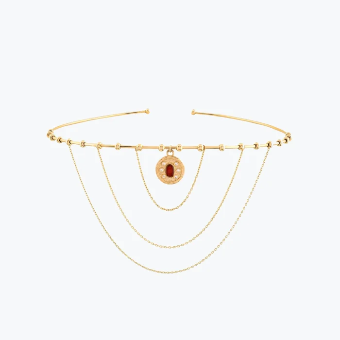 Madalyon Uç Modern Gotik Choker 1 14 Ayar Altın, Sarı renk, 9.25 g özellikli Madalyon Uç Modern Gotik Choker