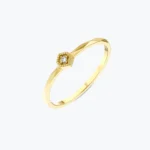 Minimal Altıgen Geometrik Kesim Yüzük, 14 Ayar Altın, Sarı renk, 0.95 g