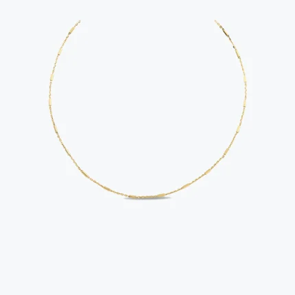 14 Ayar Altın, Sarı renk, 3.12 g özellikli Minimal Çubuk Detay Choker