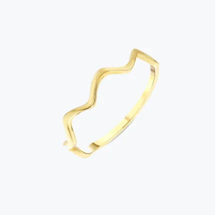 Minimal Dalgalı Yüzük, 14 Ayar Altın, Sarı renk, 0.78 g