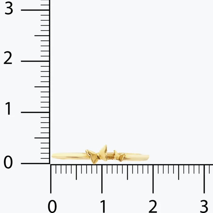 Minimal İki Kelebekli Yüzük, 14 Ayar Altın, Sarı renk, 0.82 g, detay görünümü