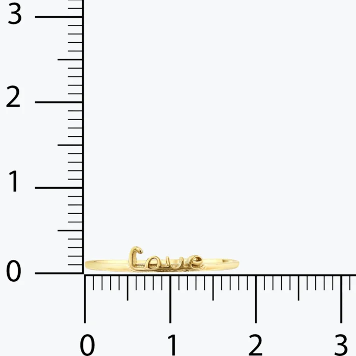Minimal Love Yazılı Yüzük, 14 Ayar Altın, Sarı renk, 0.65 g, farklı açıdan görünümü