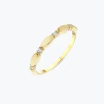Minimal Sıra Taşlı ve Oval Yüzük – 14 Ayar Altın, Sarı renk, 1.04 g