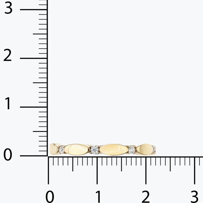 14 Ayar Altın, Sarı renk, 1.04 g özellikli Minimal Sıra Taşlı ve Oval Yüzük yakın plan görünümü