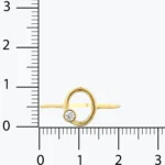 Minimal Taşlı Oval Çerçeve Yüzük 4 Minimal Taşlı Oval Çerçeve Yüzük, 14 Ayar Altın, Sarı renk, 1.07 g, detay görünümü