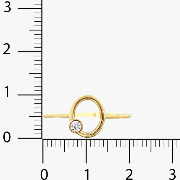 Minimal Taşlı Oval Çerçeve Yüzük, 14 Ayar Altın, Sarı renk, 1.07 g, detay görünümü