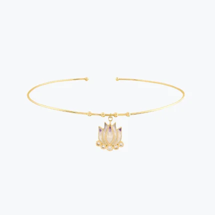 14 Ayar Altın, Sarı renk, 8.71 g özellikli Mor Lotus Tel Choker