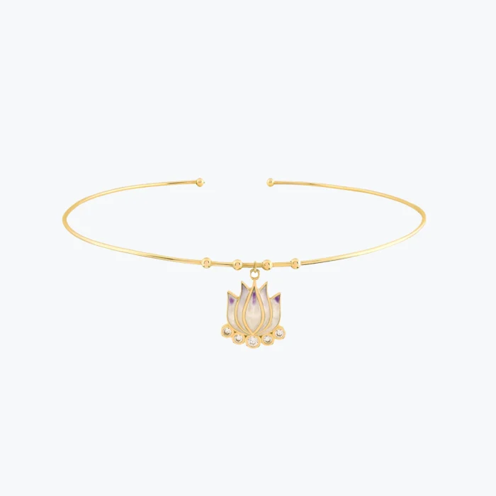 Mor Lotus Tel Choker 1 14 Ayar Altın, Sarı renk, 8.71 g özellikli Mor Lotus Tel Choker
