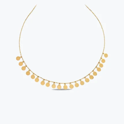 14 Ayar Altın, Sarı renk, 4.14 g özellikli Oval Pullu Choker