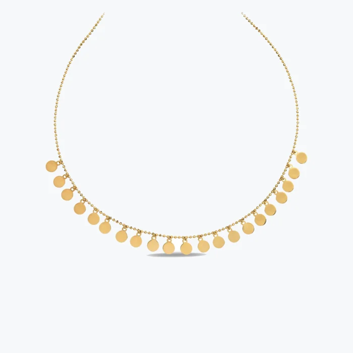 Oval Pullu Choker 1 14 Ayar Altın, Sarı renk, 4.14 g özellikli Oval Pullu Choker