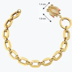 Pembe Lotus Charm Bileklik 6 14 Ayar Altın, Sarı renk, 9.07 g özellikli Pembe Lotus Charm Bileklik yakın plan görünümü