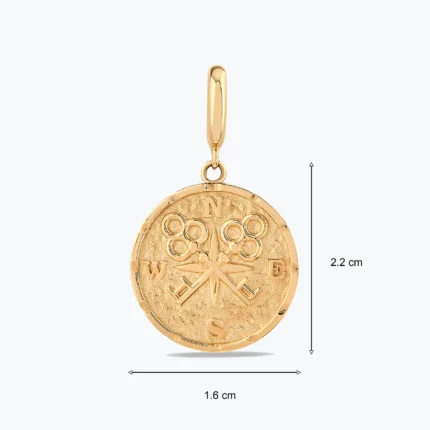 14 Ayar Altın, Sarı renk, 1.93 g özellikli Vintage Pusula charm farklı açıdan görünümü