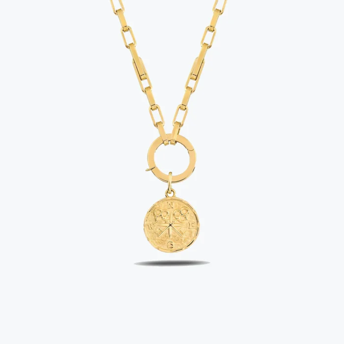 Pusula Damga Charm Kolye 1 14 Ayar Altın, Sarı renk, 12.50 g özellikli Pusula Damga Charm Kolye