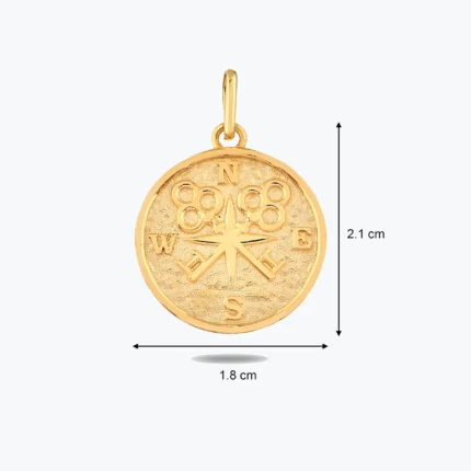 Pusula Figürlü Antik Altın Charm, 14 Ayar Altın, Sarı renk, 1.66 g, farklı açıdan görünümü