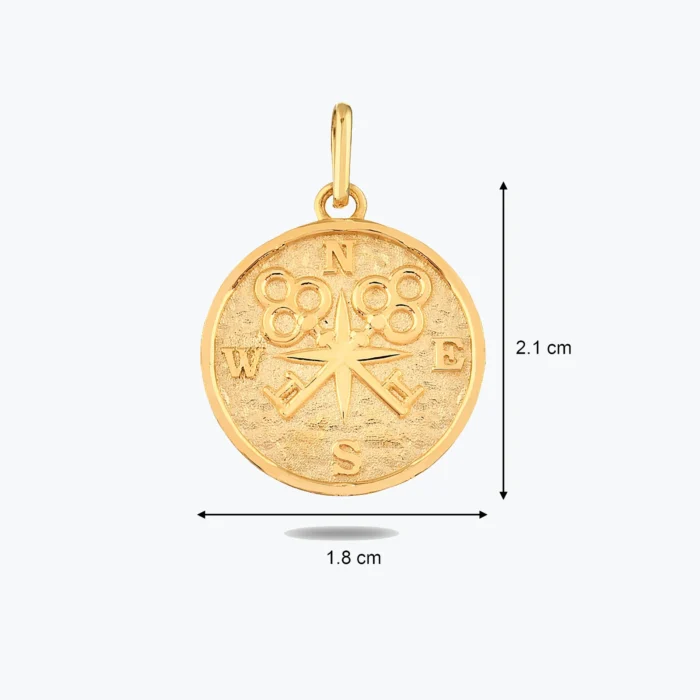 Pusula Figürlü Antik Altın Charm, 14 Ayar Altın, Sarı renk, 1.66 g, farklı açıdan görünümü