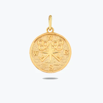 Pusula Figürlü Antik Altın Charm, 14 Ayar Altın, Sarı renk, 1.66 g
