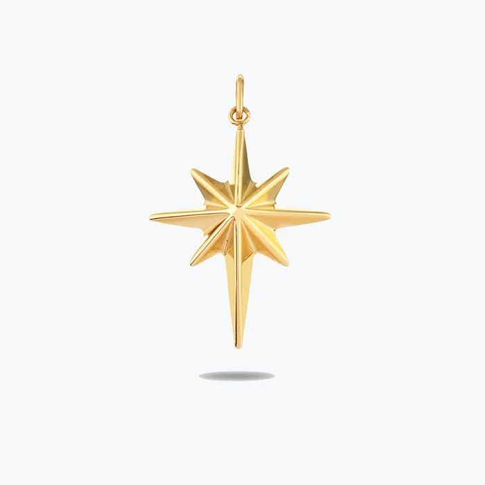 Taşsız Kutup Yıldızı Pusula Charm 1 Taşsız Kutup Yıldızı Pusula Charm, 14 Ayar Altın, Sarı renk, 1.44 g