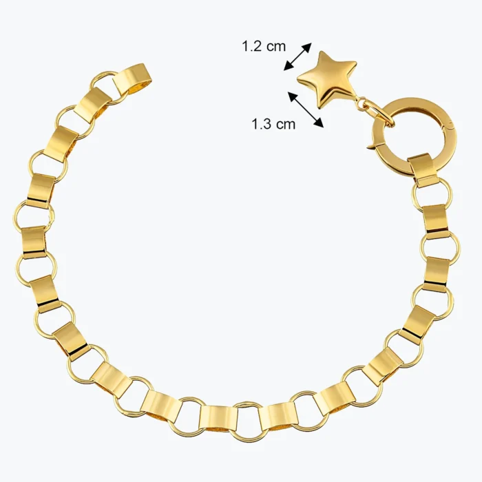 Rolex Zincir Yıldız Charm Bileklik, 14 Ayar Altın, Sarı renk, 5.67 g, galeri görünümü